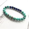 Strand Naturel 8MM Turquoises Bleu Tigre Pierre Poignet Mala Bracelet Yoga Perles Vertes Bijoux Gardez Calme Et Détendu