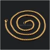 Ketens volle salewidth 2 mm/m/4 mm/5 mm goud roestvrijstalen ronde doos link ketting nooit vervagen waterdichte groothandel druppel levering sieraden dhplq