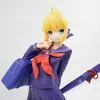 Roliga leksaker öde Stay Night Saber School Uniform Pvc Action Figur Japanese Anime Figure Model Toys Collection Doll Gift