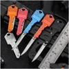 سكين 6Colors شكل مفتاح مفاتيح mtifunctional mini الشفرة قابلة للطي السكاكين الفاكهة الفاكهة knifetool في الهواء الطلق saber سويس