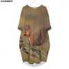 الفساتين غير الرسمية jumeast النساء 3D batwing فستان جيب كبير الحجم أنثى حيوان رمادي رمادي أحمر السنجاب سولوفر تنورة الصيف نوم