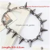 Chokers Choker Mode Coréenne Punk Gothique Harajuku À La Main Femmes Collier Pour Spike Rivet Femme Chaîne Colliers Exagération Rock Dhizr