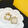 High Quality Luxury diamond Earrings stud gold F elegant Rhinestone Ear Studs bridal Fashion Party women Earring daily Earring