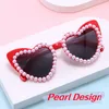 Sunglasses Fashionable Women's Pearl Heart Shape Ladies Vintage Outdoor UV Anti-glare Sunproof Eyewear Sun Glasses Gafas De Sol