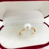 Cluster Rings Chegada Real Natural Pearl Simple Ring 14k Gold Filled For Women Jewelry Shiny Zircon Gift