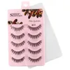 5Pairs Natural False Eyelashes Clear Band 3D Faux Mink Lashes Wispy Crisscross StyleLash Extensions Soft Reusable Cruelty Free