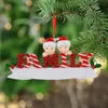 Free Personalization Sparkle Family of 2 3 4 5 Polyresin Glossy Personalized Christmas Tree Ornaments For Home Decorations Christmas Gift