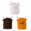 Scottish Highland Cattle Plush Toy Doll Throw Pillow bil dekoration hem dekoration fyllning leksak populärt