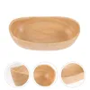 Dinnerware Sets Appetizer Serving Bowl Salad Smooth Surface Wooden Boat Shaped