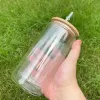 16オンスの昇華ダブルウォールスノーグローブガラスクリエイティブスパンコールタンブラー蓋付きのボトルを形作る夏の飲み物メイソンジャージュースカップ528
