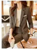 Femmes deux pièces pantalons haute qualité mode vert Blazer femmes pantalons costumes dames affaires travail veste bureau uniforme Style