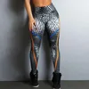 Aktywne spodnie Seksowne elastyczność wysokiej talii Kobiety Digital Printed Leggins