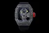 Diseñador de relojes de tenis RM27-03 Mecánica multifunción Ntpt SUPERCLONE Relojes de lujo para hombre Reloj Active Black tourbillon Carbon Fiber reloj de pulsera diseñador