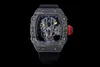 Designer Tennis RM27-03 Mekanik Superclone Mens klockor Titta på Active Black Tourbillon Carbon Fiber Wristwatch RM27 Spanish668 Montres de Luxe