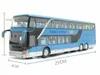 Diecast Model car Sale High quality 1 32 alloy pull back bus model high imitation Double sightseeing bus flash toy vehicle 230526