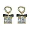 Populaire mode oorbellen Stud Square diamant oorbellen luxe mooie oorbellen vrouwen bruiloft sieraden oorbellen hoog kwaliteit cadeau