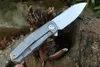 M6721 Flipper Folding Knife CPM-20V Satin Blade CNC CT4 Titanium/ Abalone Shell Handle Ball Bearing Fast Open EDC Pocket Knives