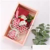 Decorative Flowers Wreaths Valentine Day Soap Flower Gift Box Simation Rose Bouquet Mother Wedding Birthday Decor Drop Delivery Ho Dh95D