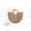 Designer casual férias praia sacos de ombro carta lenço de seda palha tecido saco versátil semi circular mulheres rattan bolsas de compras bolsas carteira 822