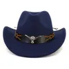 Chapeau de Cowboy Western Vintage avec tête de taureau femmes hommes couleur unie Jazz Fedora chapeaux Protection solaire extérieure équitation Panama casquette