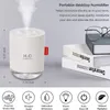 Portable Mini Humidifier 500ml Small Cool Mist Humidifier USB Desktop Humidifier With Night Light For Baby Bedroom Travel Office Home Auto Shut-Off 2 Mist Modes