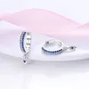 Kolczyki stadnorskie 925 Sterling Silver Hoop Luksusowy błyszcząca CZ Moon Star Kolorowa moda dla kobiet biżuteria na przyjęcie weselne