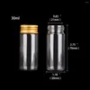 Storage Bottles 12 Pieces 30ml Transparent Glass With Golden Aluminum Caps Vials Jars Size 30x70mm For Gift DIY Crafts