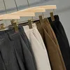 Брюки Зимние толстые наборы повседневная прямая юбка корейская классическая модная бизнес шерсть коричневая черная формальная мужская P230529