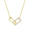 Цепи Light Luxury Flash Shiny Diamond Geometric Squar Pendant Pendant Женская модное ожерелье Клавику