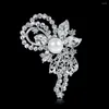 Broches Broche Pin Strass Kristal Bloem Gesimuleerde Parels Voor Bruiloft Of Jurk Decoraties Bejeweled AD087