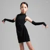 Scene Wear Latina Dress Girls Summer Ballroom Dresses Tango Dance Outfits Mesh Perofrance Costume Designer Kläder Trap Dancewear