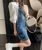 Casual Jean Dresses Women Sleeveless Suspender Short Skirt Summer Mid-Length Slim Sexy Female Letter Clothes SML