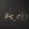 Chandeliers Nordic Luxury Modern Simple Black Glass Bubble Chandelier LED Long Pendant Lamp Bar Indoor Light Restaurant Living Room