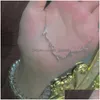 Chokers Choker Korean Sier Color Leaf Clavicle Chain for Women Fashion Exducite Zircon Necklace Wedding Party Jewelry Gift Drop Del Dh0dm