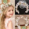 Headpieces Fg0130A Mori Bridal Wreath Headwear Pearl Pink Small Flower Headband Accessory Angel Parentchild Costume Drop Delivery We Dh1Yo