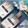 Gel Pens Pcs/Set Color Morandi Pen 0.5Mm Retro Press Creative Hand Account Dedicated For School Kawaii Stationary Girl Drop Delivery Dhbzp