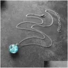 Pendant Necklaces 1 Pcs Women Creative Handmade Blue Sky Cloud Transparent Ball Necklace Charm Party Jewelry Length 50 5cm Drop Deli Dhnia