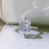 Подушка вырезан 8*10 мм мойссанитовое кольцо с бриллиантом 100% Реал 925 стерлинговой серебряный обручальные кольца для женщин для женщин