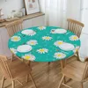 Table Cloth Daisy Dreams Tablecloth Round Elastic Fitted Waterproof Flowers Floral Pattern Cover For Party