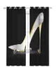 Rideau cristal talons hauts diamant noir en mousseline de soie voilages pour salon chambre décoration fenêtre Voiles Tulle rideaux