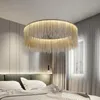 Lampes suspendues Moderne De Luxe Gland Led Dimmable Lumières Salon Argent/Or Rose Suspension Lustre Réglable Suspendre