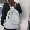 Schultaschen Koreanische Mode Student Schultasche Einfarbige Einfachheit Nylon Große Kapazität Reiserucksack Frauen Doppelte Schulter Laptoptasche