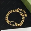 Fashion classic style 18K double G letter necklace men's and women's same luxury designer chain bracelet for party gift jewelry high quality with box