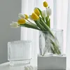 Vases Glass Decorative Vase Transparent Durable Indoor Craft Flower Arrangement Gift U Shape Modern Home Decoration Grey Vessels