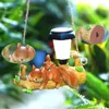 Decorative Figurines F2TE Solar Powered Squirrel LED Hanging Light Resin Crafts Sculpture Lawn Lamp Outdoor Garden Decor