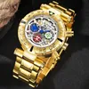 Armbandsur 2022 Temite Creative Designer Men's Large Dial Gold Men's Watch Sport Chrono Code Gold Men's and Reno Masculino G230529