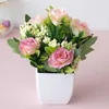 Decorative Flowers Fresh-keeping Bright-colored Office Table Potted Flower Ornament Artificial Pography Props