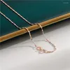 Kedjor Fashion Real 925 Sterling Silver Chain Halsband 18K Rose Gold Plated For Women Jewelry