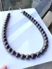 Ketten Riesige elegante natürliche 11-13mm Meer echte schwarze lila Perlenketten für Frauen mit kleinen Mängeln