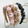 Luxus Strass Perle Blume Stoff Stirnbänder Frauen Mode Haar Zubehör Trend Party Schwamm Haarband Femme Haarband Kopfbedeckungen
